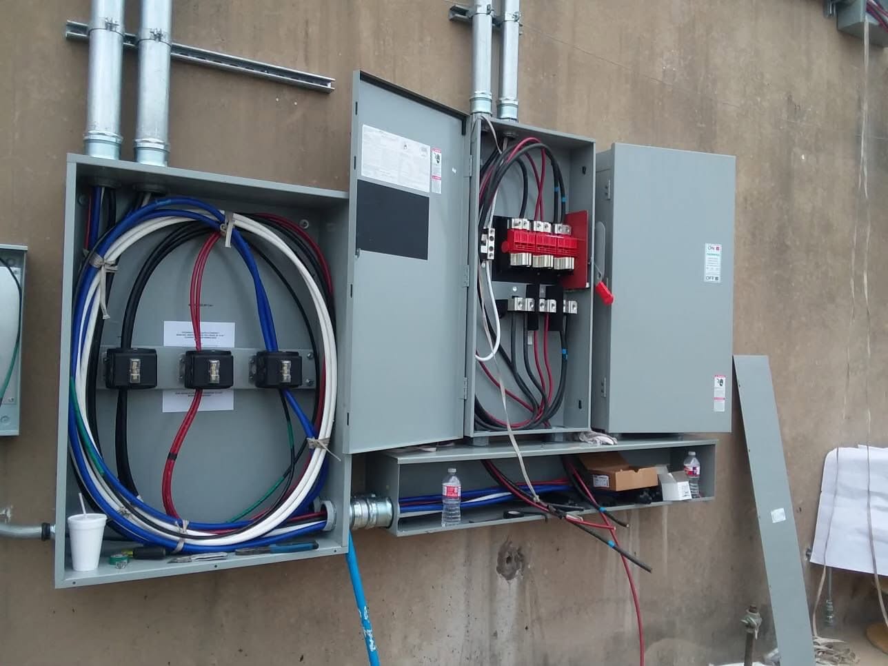 CT cabinet, disconnect switch and wiring trough