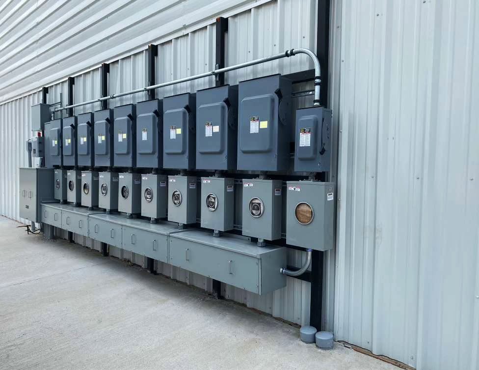 Multi-tenant meter bank and service installation